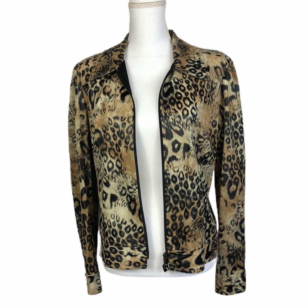 JOSEPH RIBKOFF Animal Print Jacket Size 10